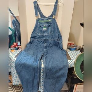 Liberty Bib Overalls Big Mens 58x30 Dark Wash Jeans Utility Work Farmer Vintage